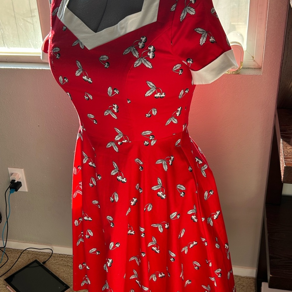 Elegant Red Floral Dress